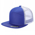 7panel Flatbill Trucker Mesh Snapback Blank Hats 7ftm - BLACK - Burzip Wholesale