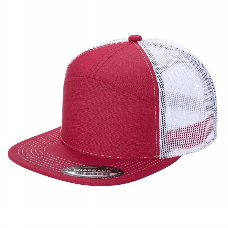 7panel Flatbill Trucker Mesh Snapback Blank Hats 7ftm - 2-Brown/khi - Burzip Wholesale