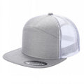 7panel Flatbill Trucker Mesh Snapback Blank Hats 7ftm - 2-Charcoal/gold - Burzip Wholesale