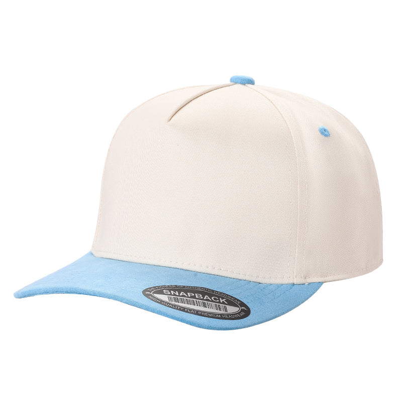 5panel Twill Head Suede Bill Blank Caps Tcs - selected color - Burzip Wholesale