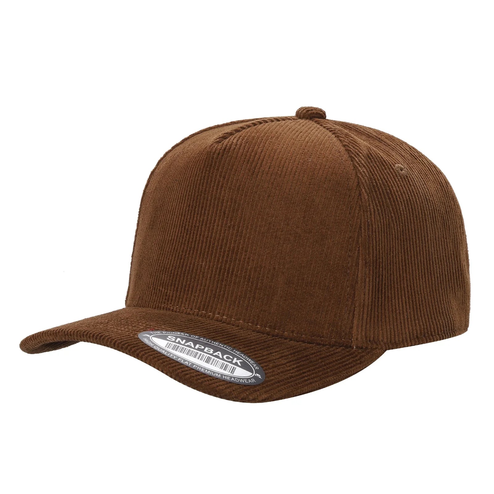 5panel Corduroy Fabric Solid Color Snapback Blank Caps 5fc - BROWN - Burzip Wholesale