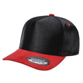SATIN CROWN & SUEDE BILL 5PANEL SNAP BACK-PREPACK tcsts - TAN/ROYAL - Burzip Wholesale