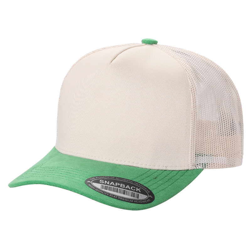 5panel Twillcrown Mesh Back Suede Bill Blank Caps Tcms - selected color - Burzip Wholesale