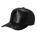 5Panel Sequince Fabric Cap tcsq - BLACK - Burzip Wholesale