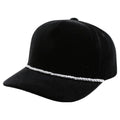 5panel Velvet W/rope Snapback Cap Pbvv - BLACK - Burzip Wholesale