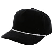 5panel Velvet W/rope Snapback Cap Pbvv - BLACK - Burzip Wholesale