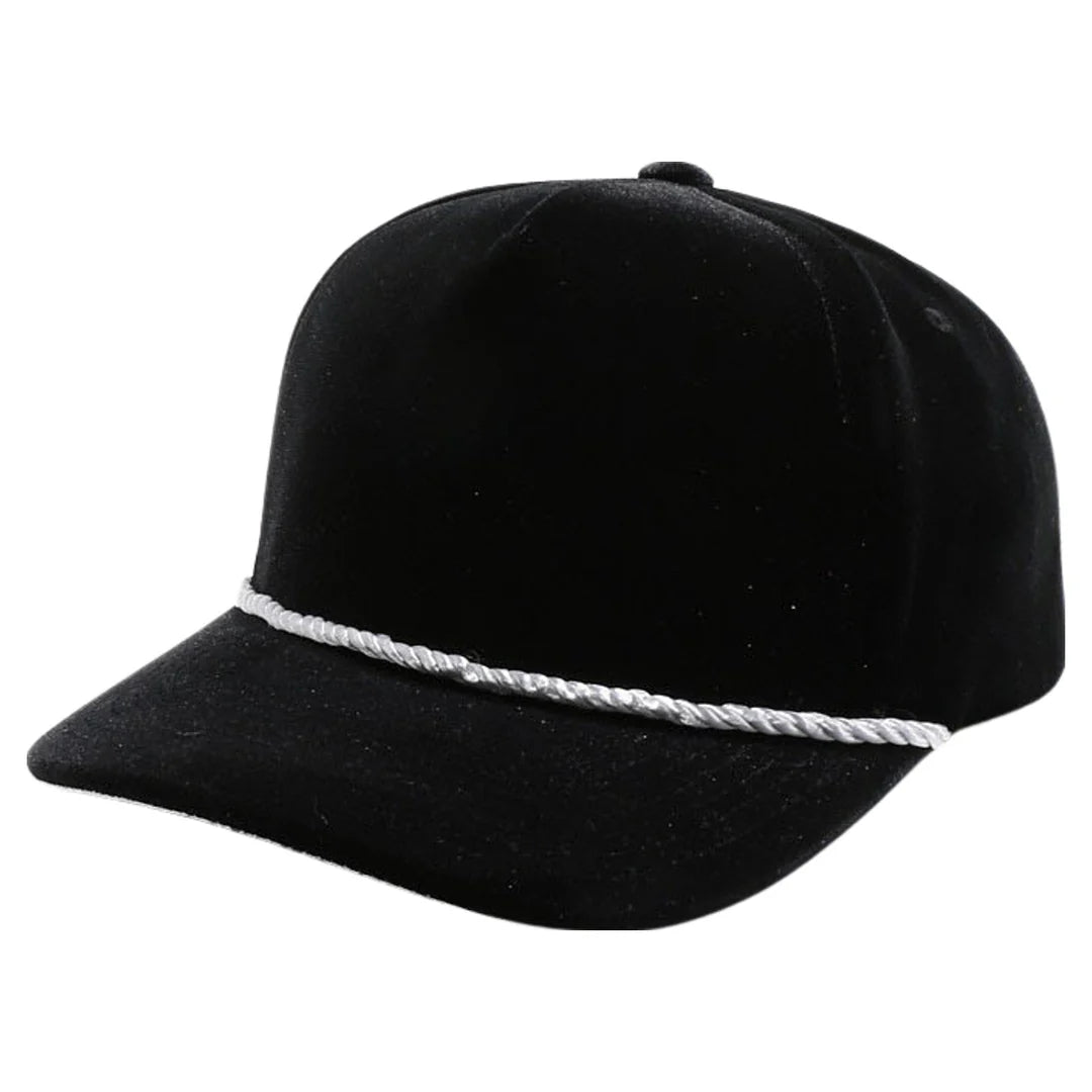5panel Velvet W/rope Snapback Cap Pbvv - BROWN - Burzip Wholesale