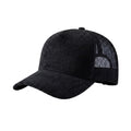 Black Corduroy Mesh 5 Panel Trucker Cap