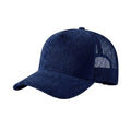 Navy Corduroy Mesh 5 Panel Trucker Cap