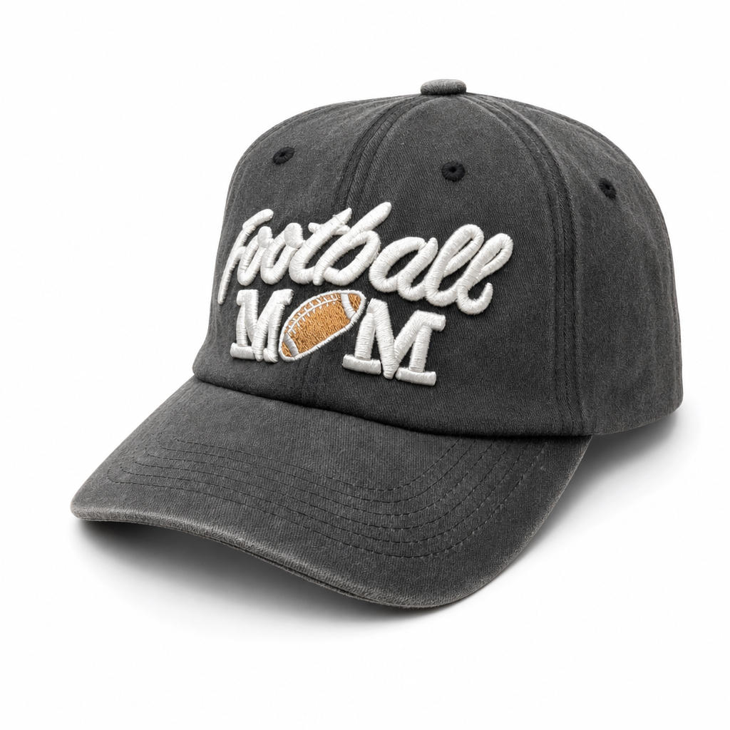 6 Panel Embroidered Dad Hat Buckle Adjustable Cap #EDW6006 in FOOTBALL - Style EDW6006 | Burzip