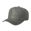 5panel Textured Leather Pu Fabric Snapback Cap 5rs - KHAKI - Burzip Wholesale