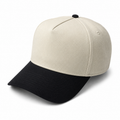 Cream / Black Academyfits H2020 5 panel curved bill premium plain adjustable snapback cap