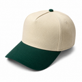 Cream / Dark Green Academyfits H2020 5 panel curved bill premium plain adjustable snapback cap