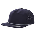 5panel Unstructured Crown W/ Laser Back W/ Rope Flatbill Water Proof Fabric 5wpr - Blk - Burzip Wholesale
