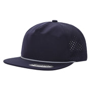 5panel Unstructured Crown W/ Laser Back W/ Rope Flatbill Water Proof Fabric 5wpr - Blk - Burzip Wholesale
