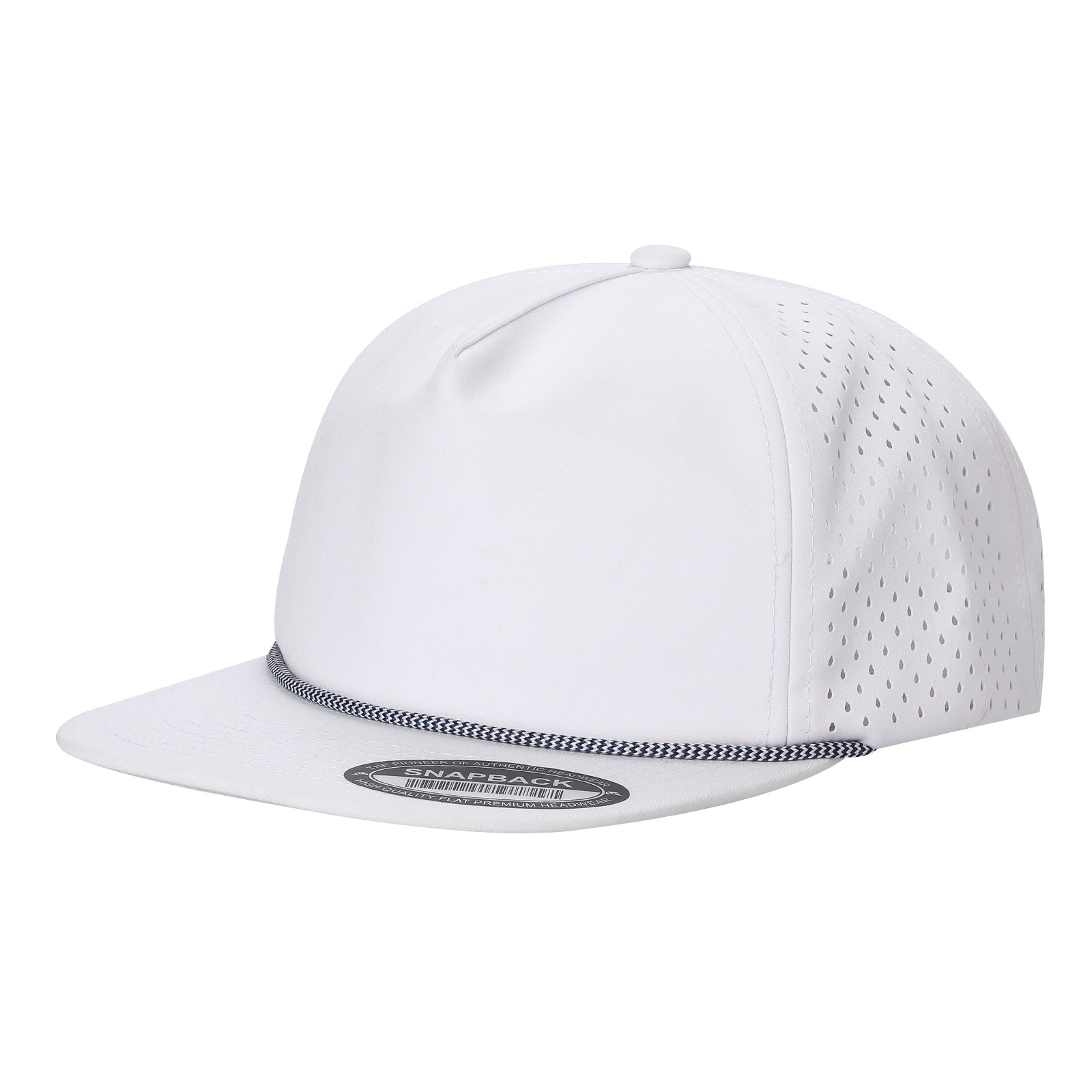 5panel Unstructured Crown W/ Laser Back W/ Rope Flatbill Water Proof Fabric 5wpr - RED - Burzip Wholesale