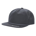 5panel Unstructured Crown W/ Laser Back W/ Rope Flatbill Water Proof Fabric 5wpr - selected color - Burzip Wholesale
