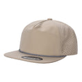 5panel Unstructured Crown W/ Laser Back W/ Rope Flatbill Water Proof Fabric 5wpr - D.GREY - Burzip Wholesale