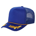 Sponge Foam-DZ-Trucker mesh 5Panel with Captain Embroidery on Bill (WHOLESALE) - CAPTAIN-ROY - Burzip Wholesale