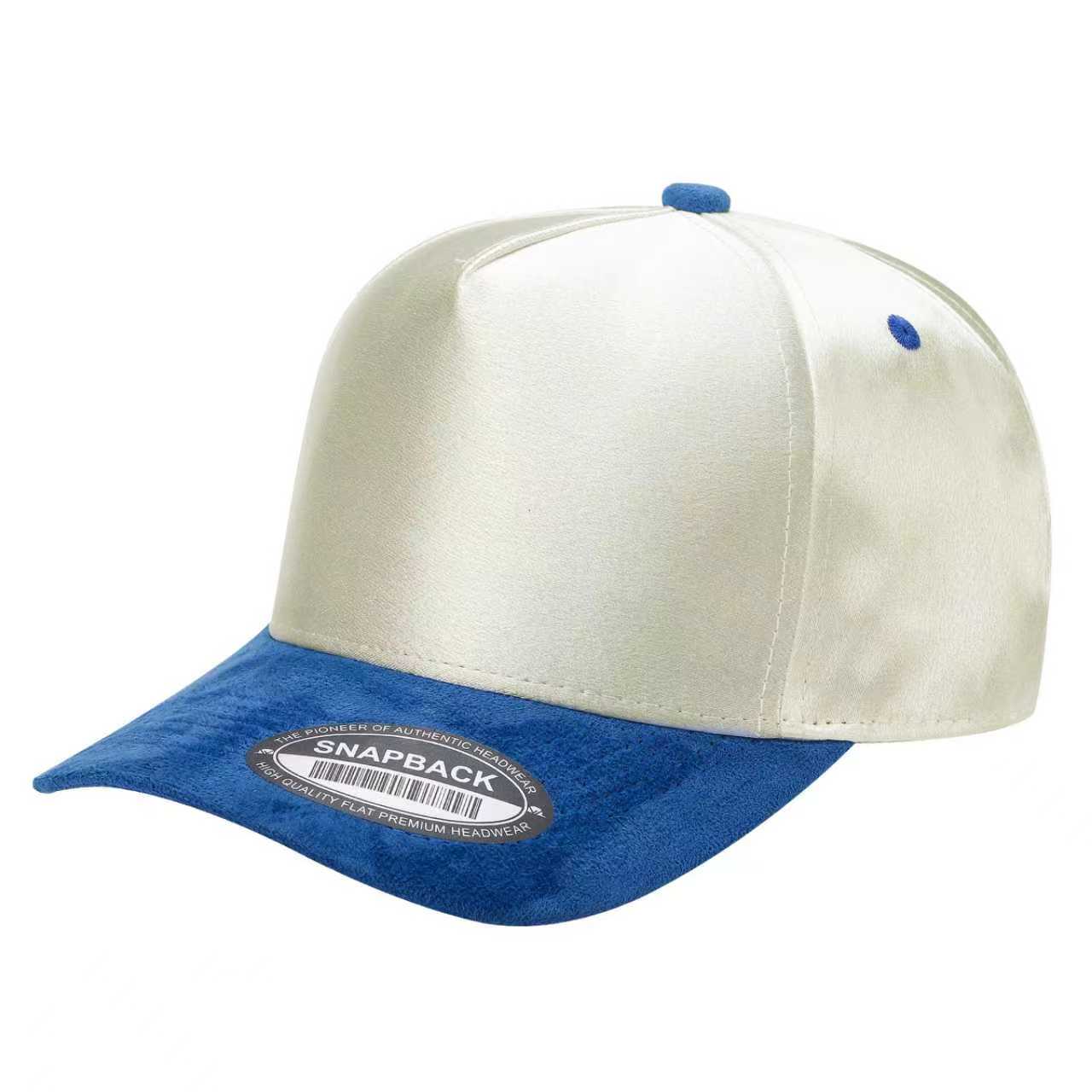 SATIN CROWN & SUEDE BILL 5PANEL SNAP BACK-PREPACK tcsts - RED/BLACK - Burzip Wholesale