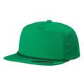 5panel Unstructured Crown W/ Laser Back W/ Rope Flatbill Water Proof Fabric 5wpr - selected color - Burzip Wholesale