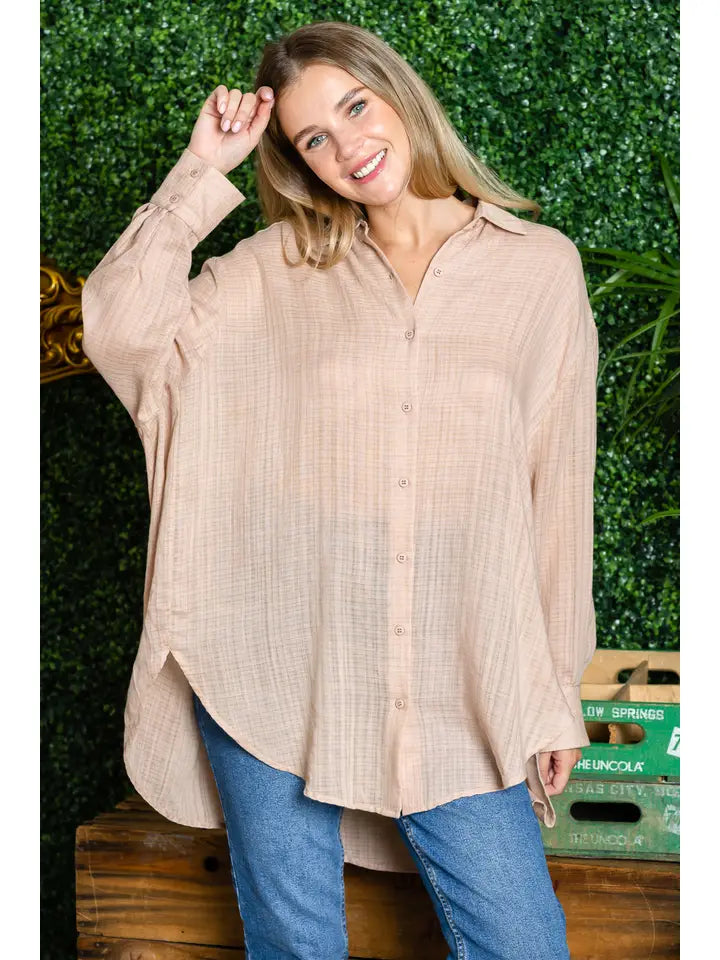 ST0105 PK3 Washed Oversized Button Up Shirts | Burzip Inc #ST0105-PK3