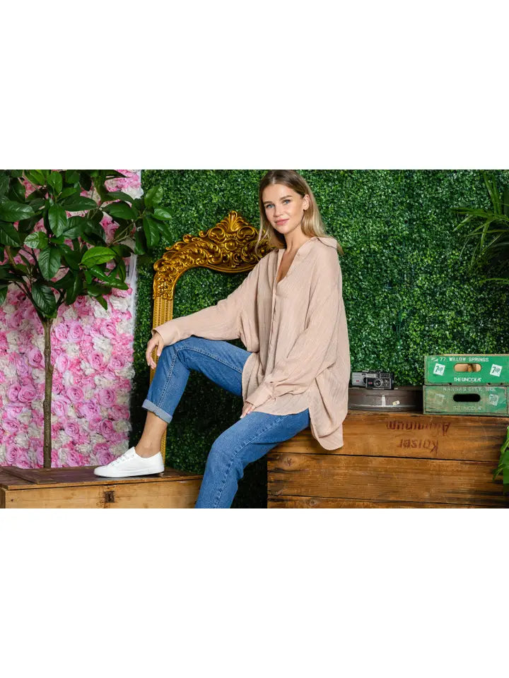 ST0105 PK3 Washed Oversized Button Up Shirts | Burzip Inc #ST0105-PK3