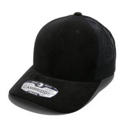 Black PB235 6 panel corduroy mesh structured adjustable snapback blank cap for embroidery
