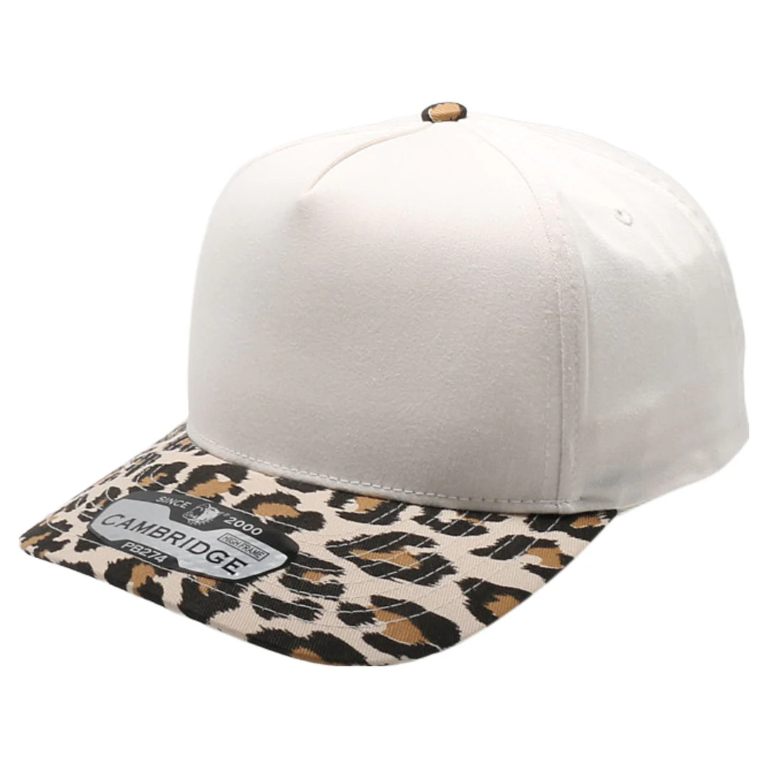 Leopard Bill Structured Snapback Cap #pb274l