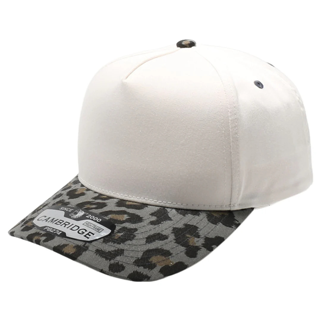 Leopard Bill Structured Snapback Cap #pb274l