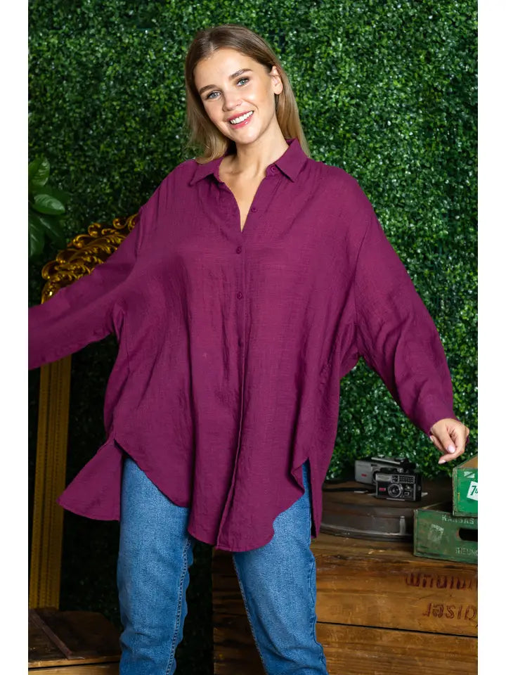 ST0105 PK3 Washed Oversized Button Up Shirts | Burzip Inc #ST0105-PK3