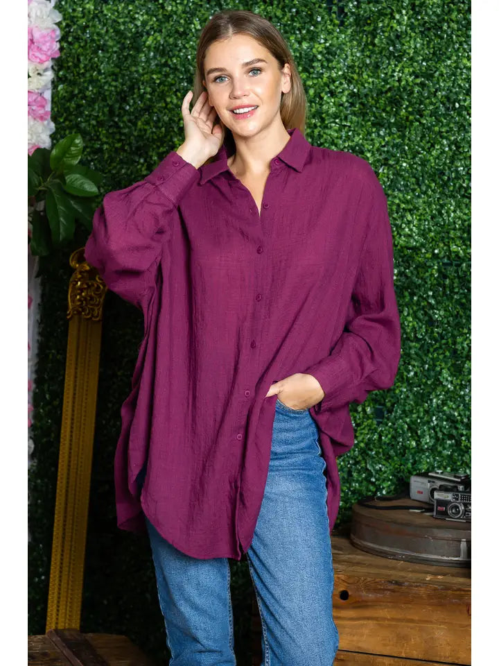 ST0105 PK3 Washed Oversized Button Up Shirts | Burzip Inc #ST0105-PK3