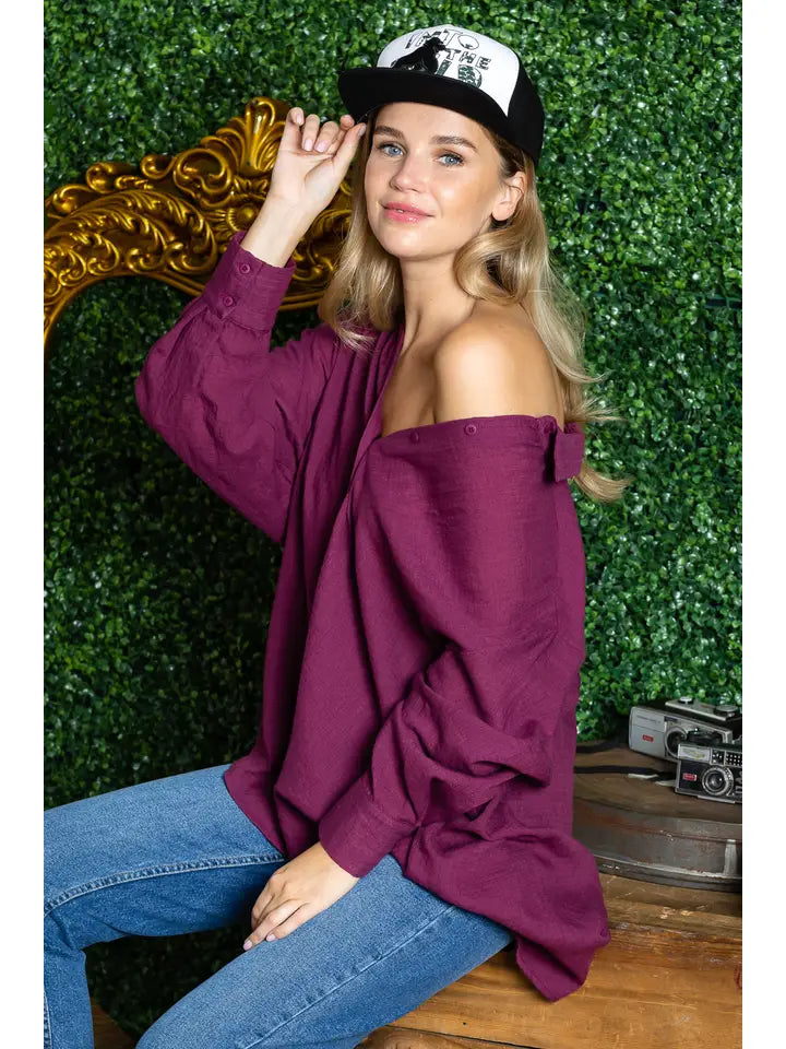 ST0105 PK3 Washed Oversized Button Up Shirts | Burzip Inc #ST0105-PK3