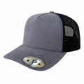 5Panel Suede Front Mesh Back Trucker Cap for Burning Art sum 520 - BLK - Burzip Wholesale