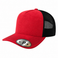 5Panel Suede Front Mesh Back Trucker Cap for Burning Art sum 520 - OLIVE/BLK - Burzip Wholesale