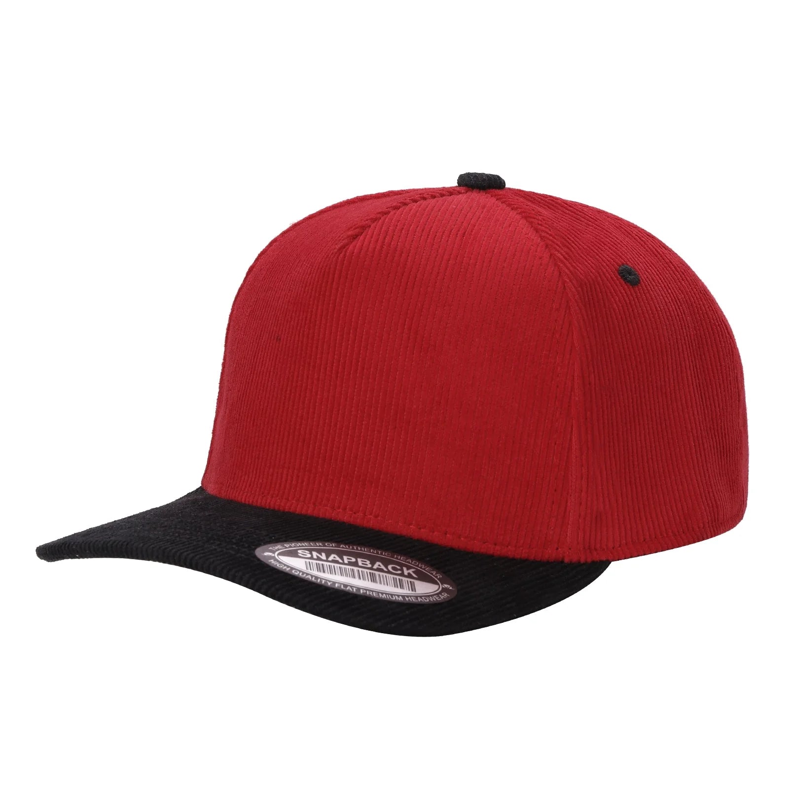 5panel Twill Head Corduroy Bill Blank Baseball Cap TCFC2 - WINE/GODL - Burzip Wholesale