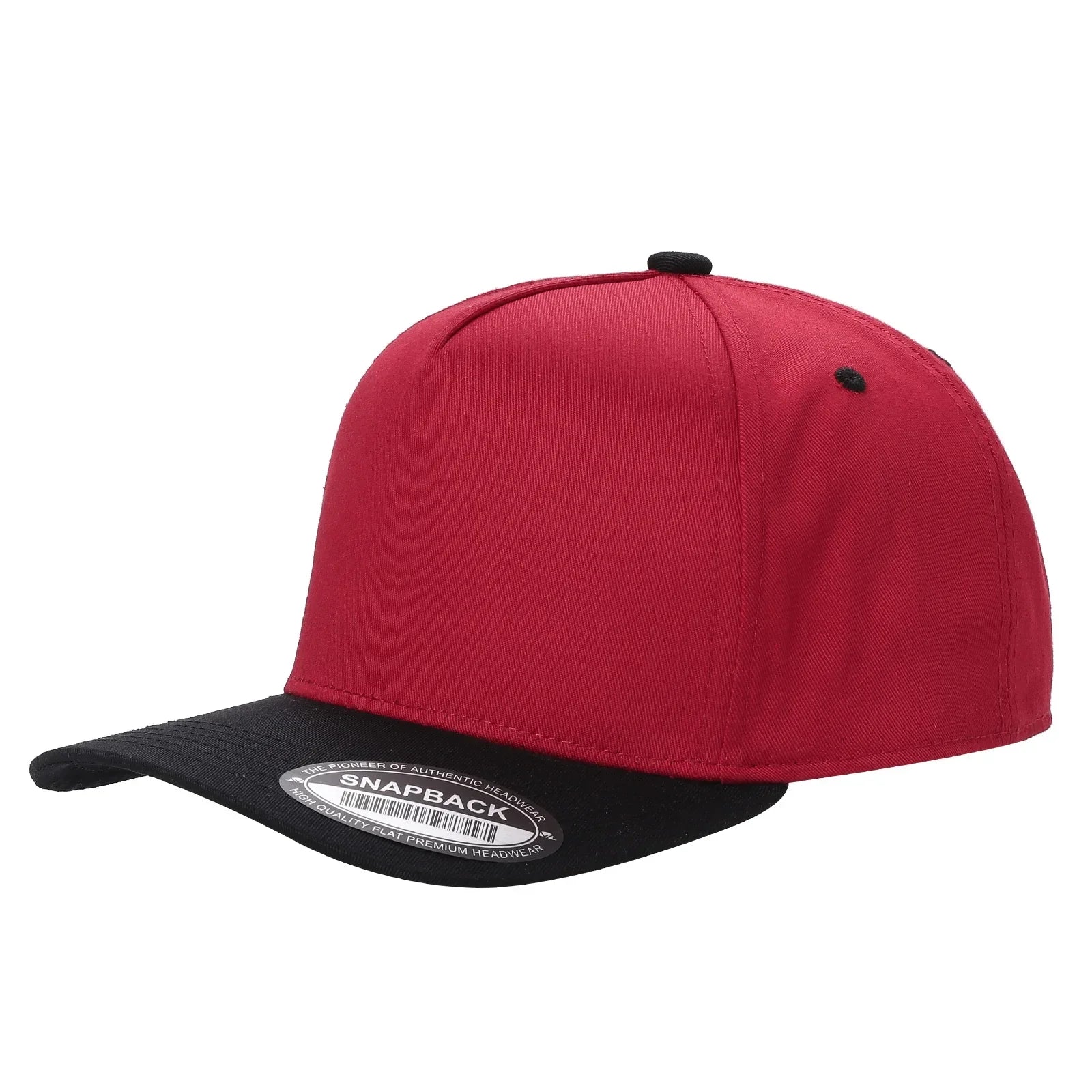 5panel Twill Snapback 100% Cotton - KHAKI/BLK - Burzip Wholesale