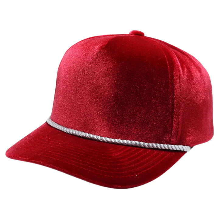 5panel Velvet W/rope Snapback Cap Pbvv - selected color - Burzip Wholesale