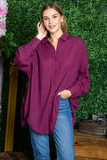 ST0105 PK3 Washed Oversized Button Up Shirts | Burzip Inc #ST0105-PK3