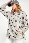 ST0181 Long Sleeve Zipper Hoodie Drawstring Top. - BLUE - XL - Burzip Wholesale