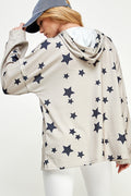 ST0181 Long Sleeve Zipper Hoodie Drawstring Top. - PINK - L - Burzip Wholesale