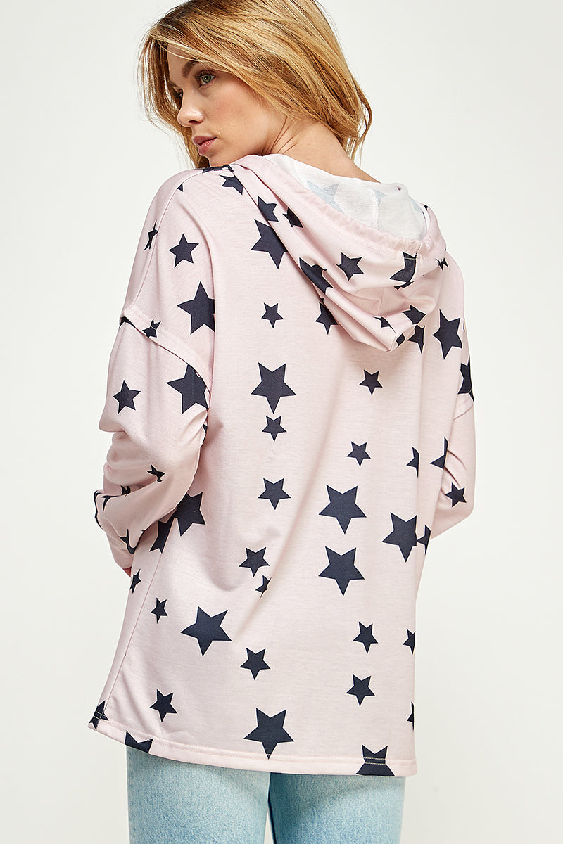ST0181 Long Sleeve Zipper Hoodie Drawstring Top. - selected color - Burzip Wholesale