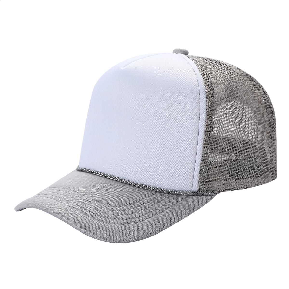 Sponge Foam Trucker Mesh for Kids 5panel Adult Unisex Stm - WHT/L.GREY - Burzip Wholesale
