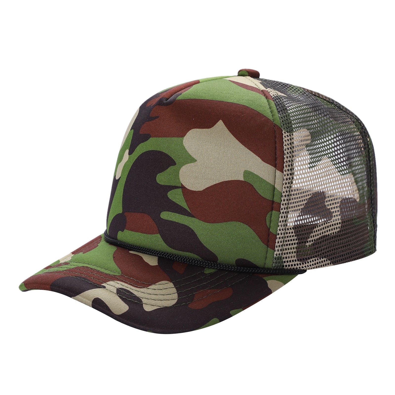 Sponge Foam Trucker Mesh for Kids 5panel Adult Unisex Stm - WHT/BLUE CAMO - Burzip Wholesale