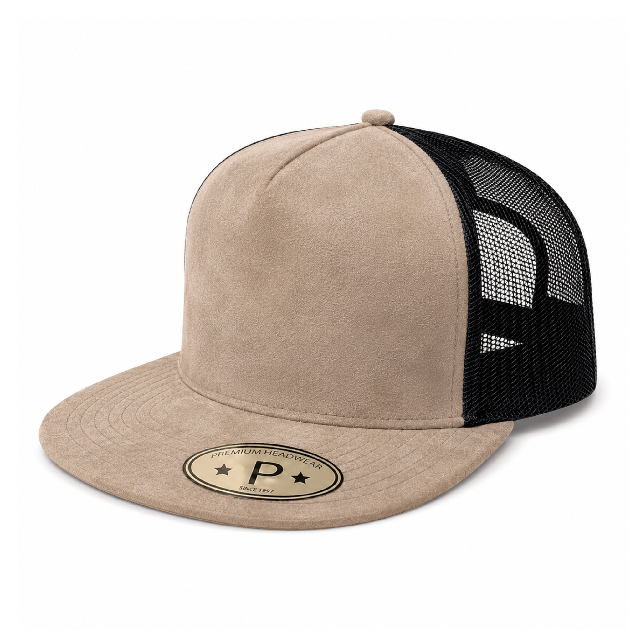 5Panel Suede Front Mesh Back Trucker Cap for Burning Art sum 520 - selected color - Burzip Wholesale