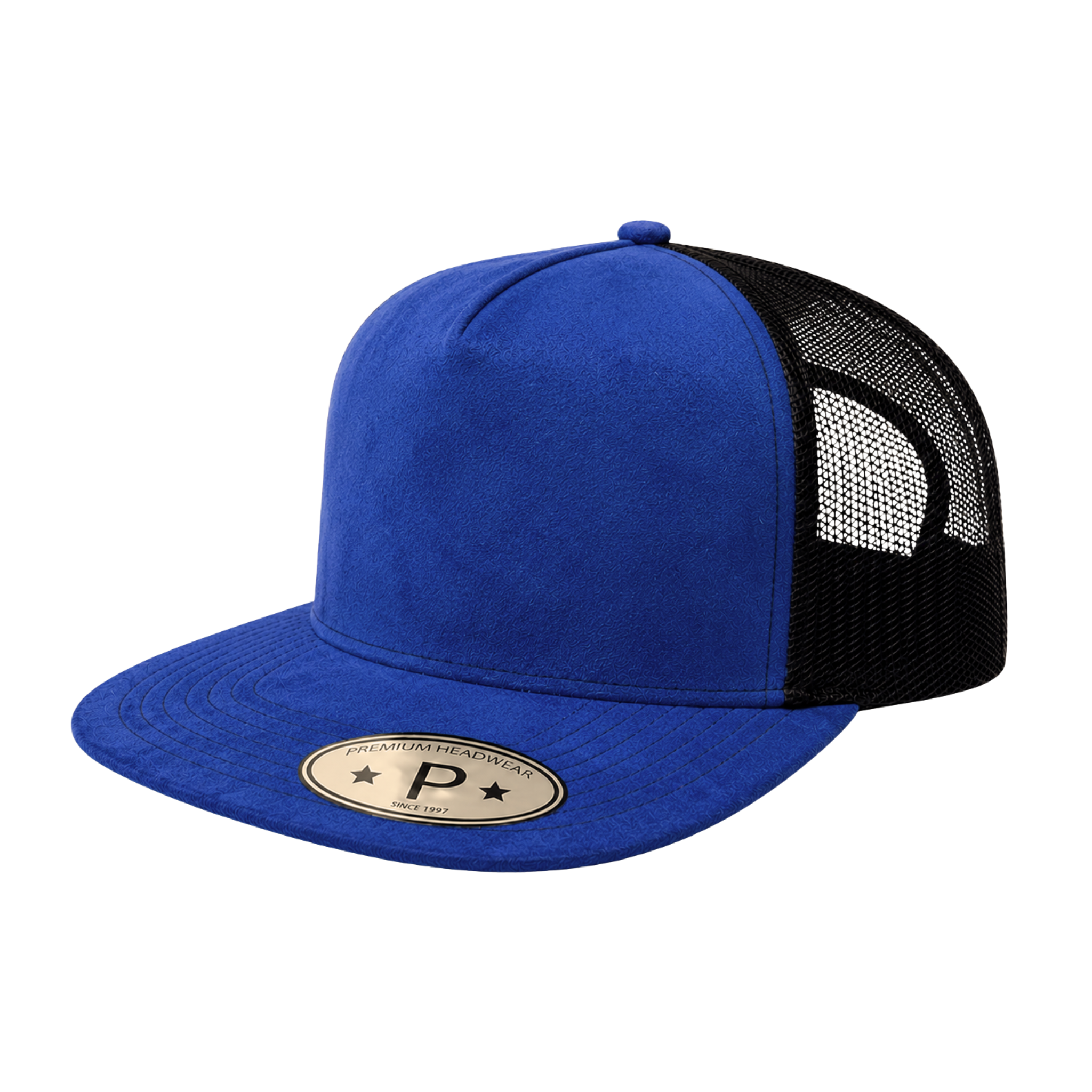 5Panel Suede Front Mesh Back Trucker Cap for Burning Art sum 520 - selected color - Burzip Wholesale