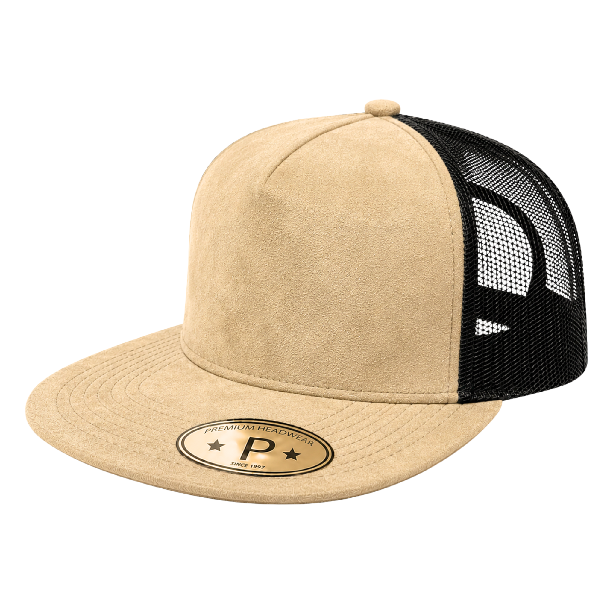 5Panel Suede Front Mesh Back Trucker Cap for Burning Art sum 520 - selected color - Burzip Wholesale