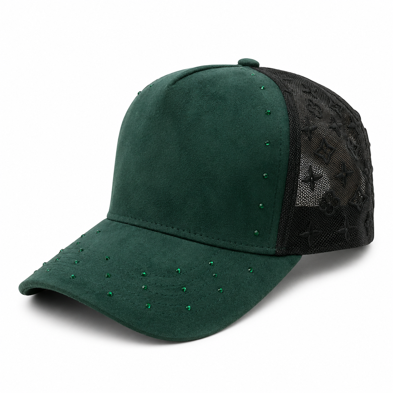 Dark green and black SUMS 5 panel cap front product image