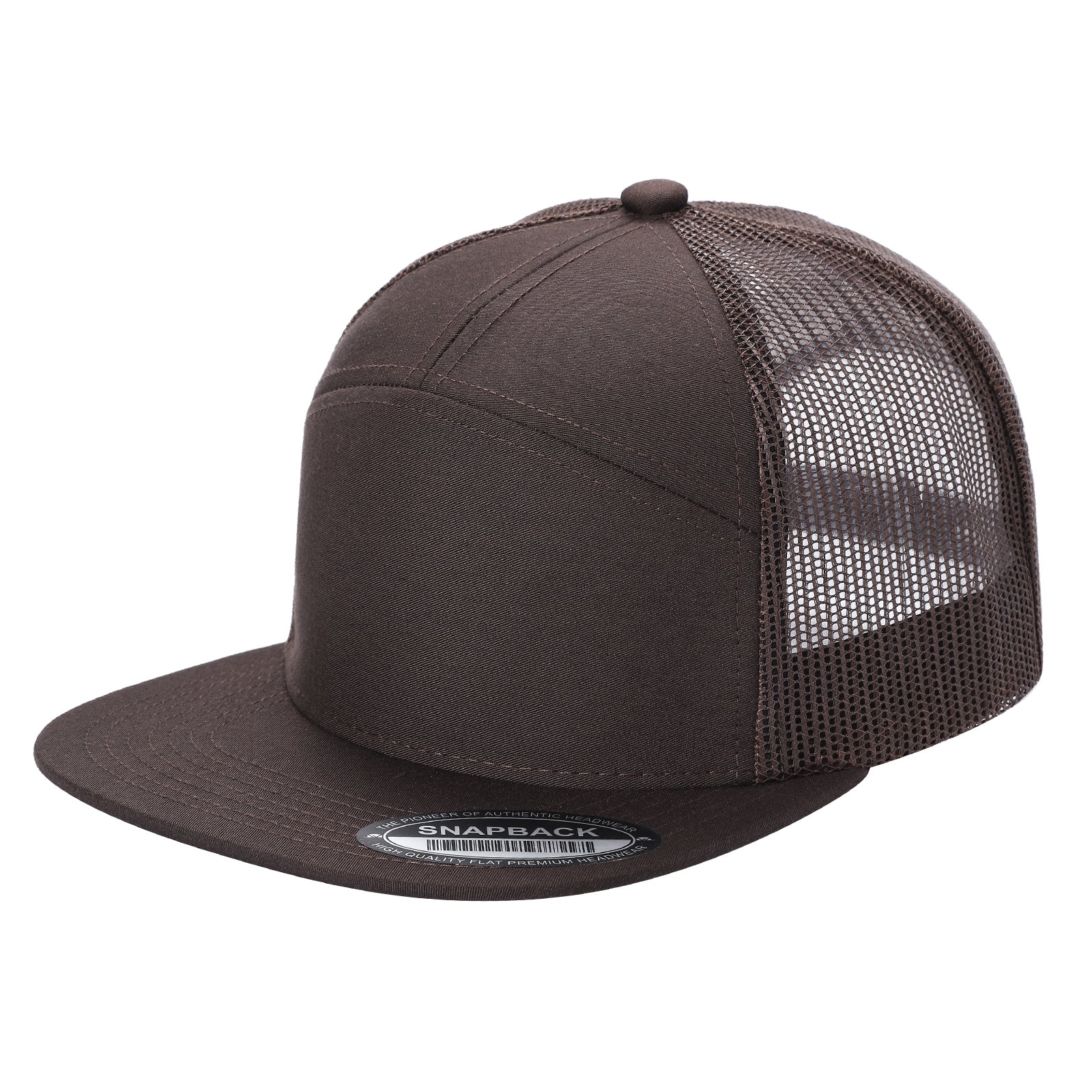 7panel Flatbill Trucker Mesh Snapback Blank Hats 7ftm - selected color - Burzip Wholesale