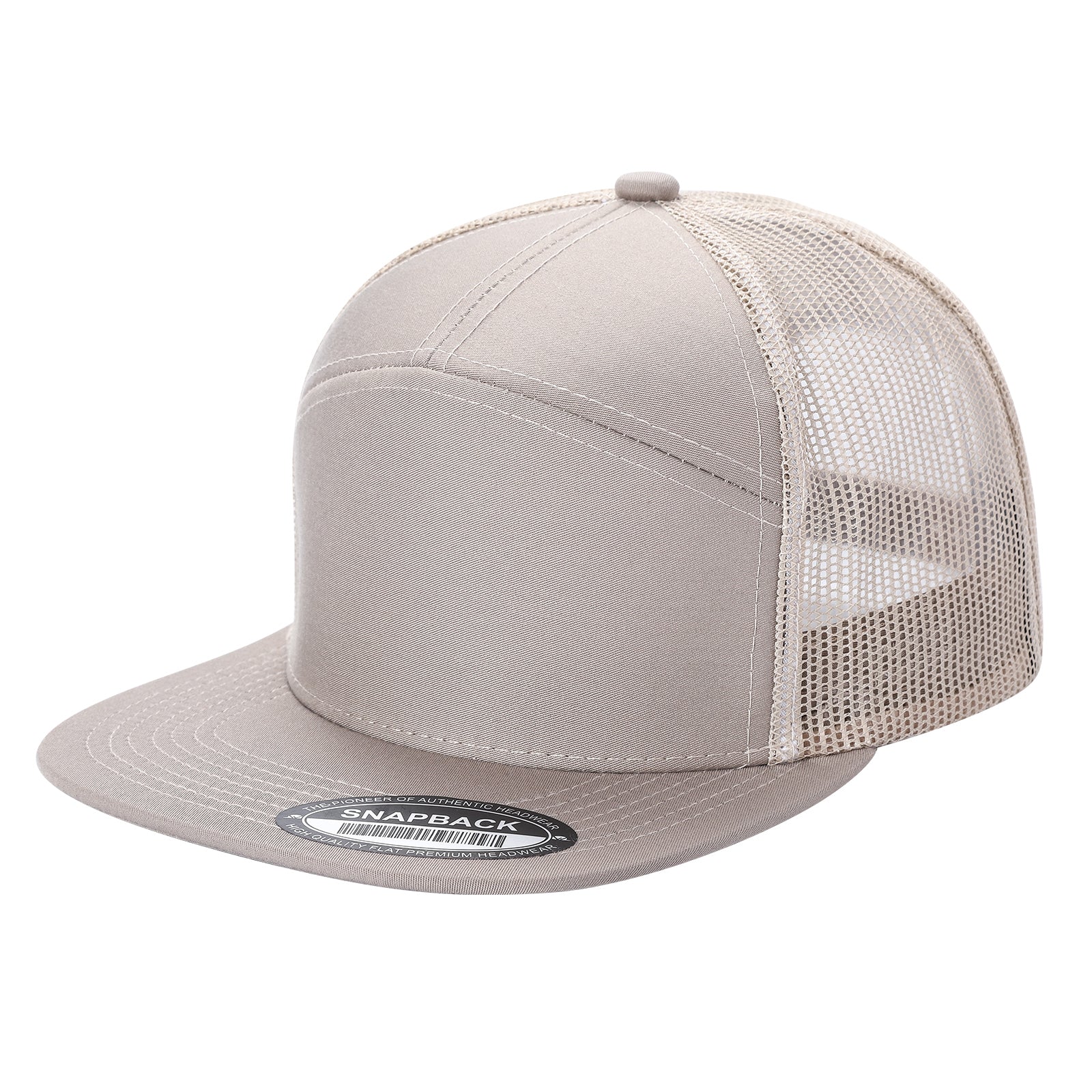 7panel Flatbill Trucker Mesh Snapback Blank Hats 7ftm - selected color - Burzip Wholesale